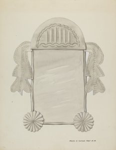 Małe lusterko w oprawie z cyny, ok. 1900 r. 1937. autorstwa Majel G. Claflin