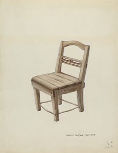 Małe drewniane krzesło, ok. 1900 r. 1937.