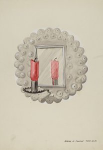 Kinkiet na świeczkę z cynowym lustrem 1937. autorstwa Majel G. Claflin