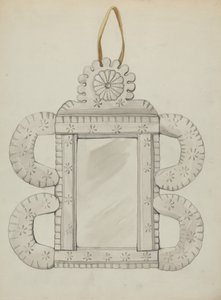 blaszana rama lustra, c. 1936. autorstwa Majel G. Claflin