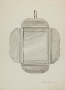 blaszana rama lustra, c. 1937. autorstwa Majel G. Claflin