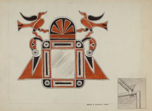 blaszana rama lustra, c. 1937. autorstwa Majel G. Claflin