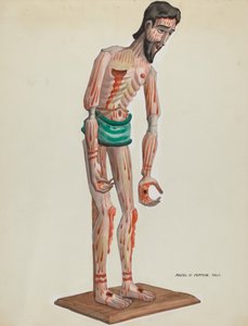 Drewniany Christo, malowany Widok z przodu, ok. 1900 r. 1937. autorstwa Majel G. Claflin