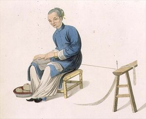 Stara kobieta Twisting Cotton, płyta 57 z filmu „The Costumes of China”, grawer J. Dadley