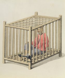 Złoczyńca w klatce, płyta 15 z „Kara Chin”, ryt. J. Dadley, 1804
