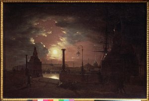 Jesienna noc w Petersburgu - obraz Maxima Nikiphorovicha Vorobyeva (Vorobiev) (1787-1855), olej na płótnie