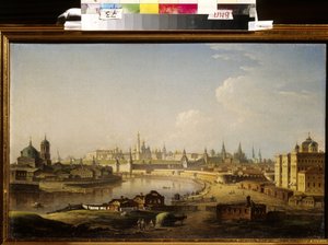 Widok na Kreml i sierociniec w Moskwie. Obraz Maxima (Maksima) Nikiphorovicha Vorobyeva (Vorobiev) (1787-1855), olej na płótnie
