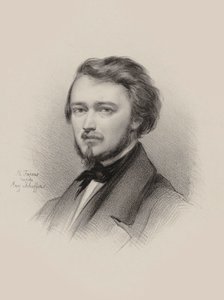 Portret skrzypka i kompozytora Huberta Léonarda 1819-1890 , 1850. autorstwa Maksymilian Fajans