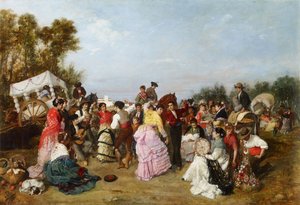 Na pielgrzymce Torrijos - Cabral Aguado-Bejarano, Manuel (1827-1891) - 1883 - Olej na płótnie - 69x99 - Muzeum Carmen Thyssen, Malaga