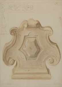 Marmurowa ozdoba od szczytu kominka, ok. 1900 r. 1937. autorstwa Manuel G. Runyan