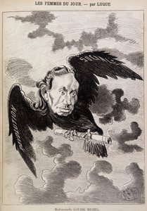 Kreskówka Louise Michel w kruku autorstwa Luque