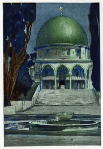 Meczet Al-Aksa w Jerozolimie. Grawerowanie Manuela Orazzi (1860-1934), w „Prospekcie Jerozolimy”, Paryż