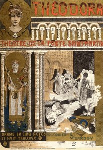 Theodora w teatrze Porte Saint Martin w Paryżu. Ilustracja autorstwa Manuela Orazi