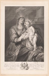 Maryja z Dzieciątkiem Chrystusowym Sancta Virgo (tytuł na obiekcie)