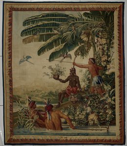 Rybacy, gobelin z serii Les Anciennes Indes (Stare Indie) rybak autorstwa Manufacture Royale des Gobelins