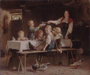 Dzieci na lunchu, 1857 autorstwa Marc Louis Benjamin Vautier the Elder