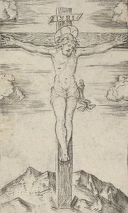 Chrystus na krzyżu, z cyklu "Piccoli Santi" Mali święci, ca. 1500-1527. autorstwa Marcantonio Raimondi