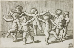Taniec Kupidynów autorstwa Marcantonio Raimondi