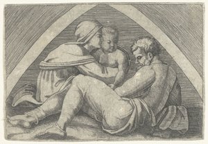 Święta Rodzina pod łukiem autorstwa Marcantonio Raimondi