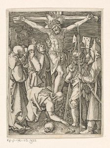 Ukrzyżowanie Męka Chrystusa (tytuł serii) autorstwa Marcantonio Raimondi