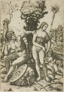 Mars, Wenus i Kupidyn autorstwa Marcantonio Raimondi