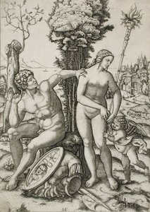 Mars, Wenus i Kupidyn autorstwa Marcantonio Raimondi