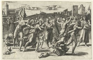 Masakra Niewinnych Kindermoord w Betlejem autorstwa Marcantonio Raimondi