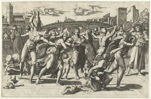 Masakra niewinnych, ok. 1515 autorstwa Marcantonio Raimondi