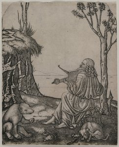 Orfeusz oczarowuje zwierzęta autorstwa Marcantonio Raimondi
