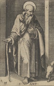 Św. Antoni z laską w prawej ręce, z cyklu 