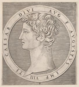Lustro rzymskiej świetności: Tyberiusz z Dwunastu Cezarów, ca. 1500-1534., ca. 1500-1534. autorstwa Marcantonio Raimondi