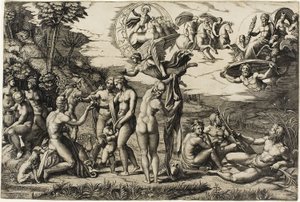 Wyrok Paryża autorstwa Marcantonio Raimondi