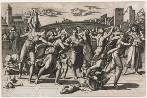 Masakra niewinnych bez jodły, ok. 1930 r. 1513-1515. autorstwa Marcantonio Raimondi