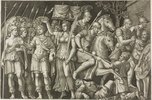 Trajan ukoronowany zwycięstwem autorstwa Marcantonio Raimondi