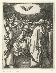Wylanie Ducha Świętego Męka Chrystusa (tytuł serii) autorstwa Marcantonio Raimondi