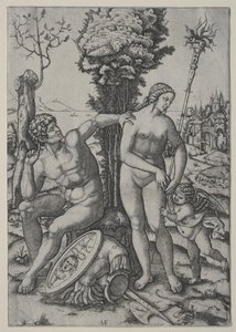 Wenus, Mars i Kupidyn, 1508. autorstwa Marcantonio Raimondi