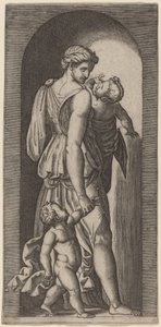 Jałmużna autorstwa Marcantonio Raimondi after Raphael