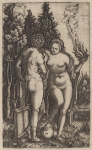 Mężczyzna i kobieta z piłką autorstwa Marcantonio Raimondi possibly after Francesco Francia