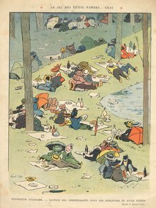 Wystawa sztuki kulinarnej - Salon des Independants (w każdą niedzielę i święta) z tylnej okładki "Le Rire", 28 maja 1910 r.