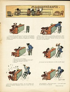 Ilustracja Marcela Capy (1865-1941) w Le Rire, 30.03.12 - Musicotherapie - Muzyka, Fortepian autorstwa Marcel Amable O.L. Capy