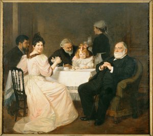 Francisque Sarcey, krytyk literacki, w domu córki Adolphe