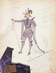 Francja, Paryż, szkic kostiumu dla Don Giovanniego do spektaklu Don Giovanni czyli rake ukarany, w Opera Comique