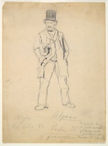 Szkic Trampa (recto); Kobieta i dwoje niemowląt (verso) autorstwa Marcellin Desboutin