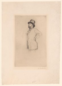 Portret Edgara Degasa autorstwa Marcellin Gilbert Desboutin (signed by artist)