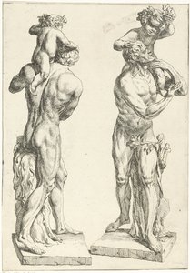 Silenus met de jonge Bacchus autorstwa Marcellus Laroon (I)