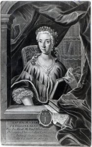 Laura Maria Caterina Bassi, grawerowane przez Johanna Jakoba Haid