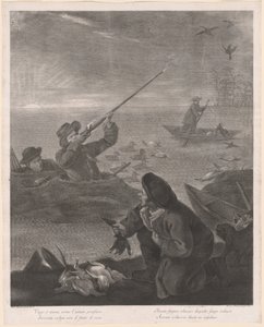 Niejasne jest celowanie, z uman pensiero... (Strzelanie z ukrycia) autorstwa Marco Alvise Pitteri after Pietro Longhi
