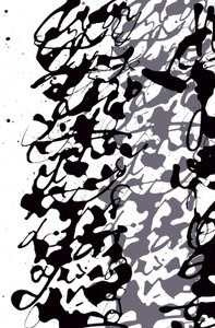 Asemic Writing, 2014 (tusz na papierze) autorstwa Marco Campedelli