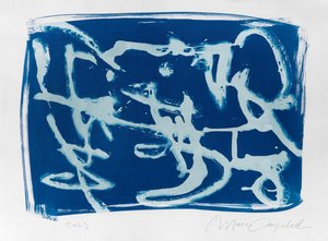 Asemic Writing, 2023 (cyjanotypia na papierze)