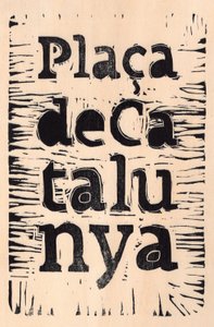Barcelona, 2017 (linoleum na drewnie) autorstwa Marco Campedelli